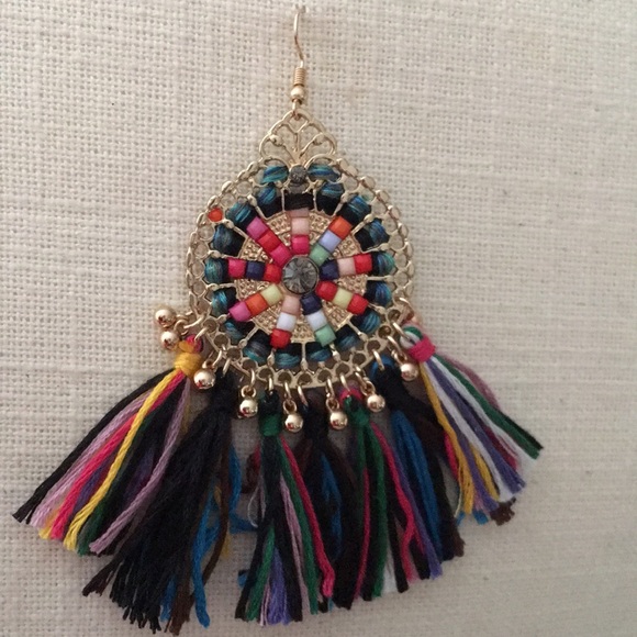 Anthropologie Jewelry - New  Anthropologie bead BoHo tassel earrings